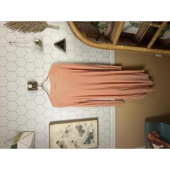 Free People Beach Peach Bonita Ribbed Cardigan Dress Cover-up - Size - Medium - Picture 3 of 5